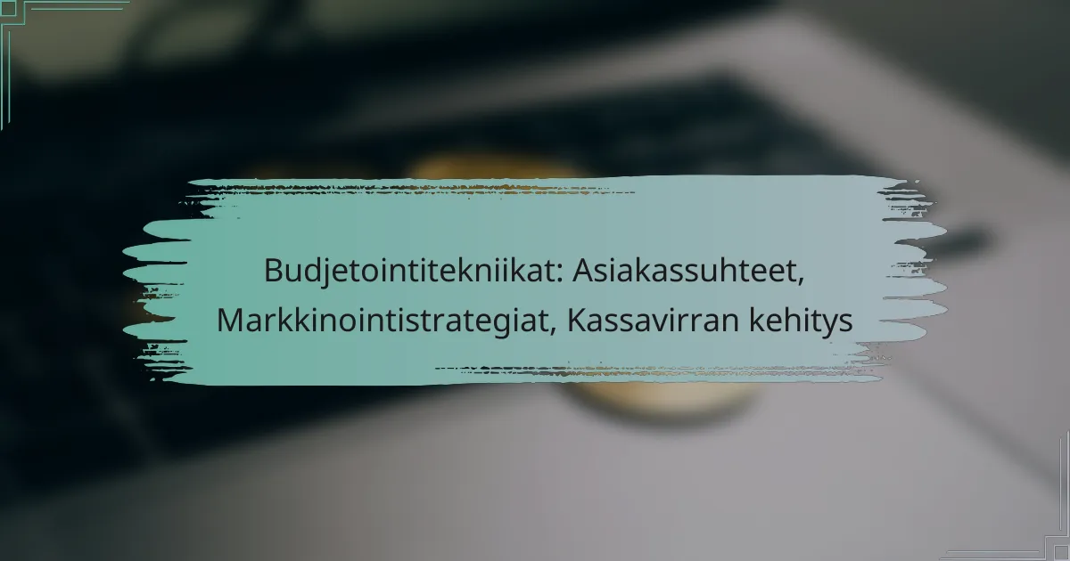 Budjetointitekniikat: Asiakassuhteet, Markkinointistrategiat, Kassavirran kehitys
