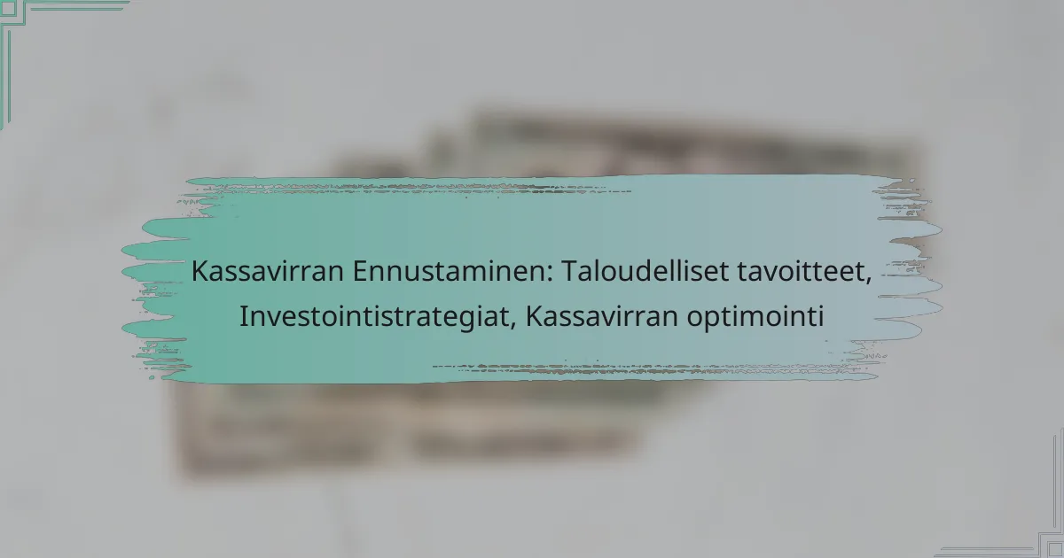 Kassavirran Ennustaminen: Taloudelliset tavoitteet, Investointistrategiat, Kassavirran optimointi