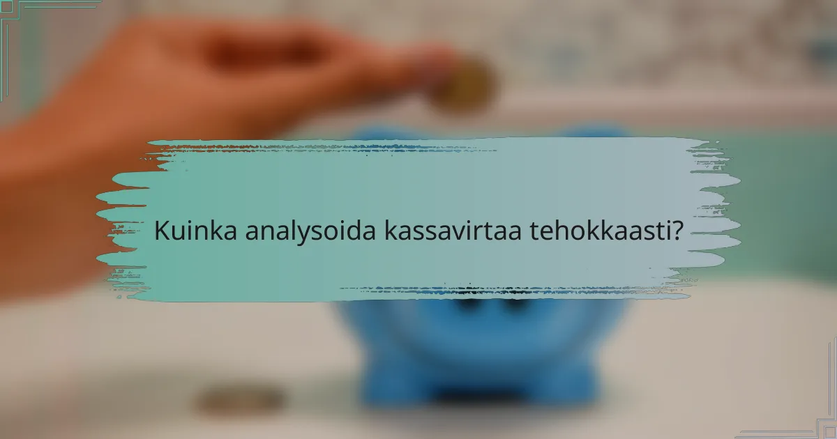 Kuinka analysoida kassavirtaa tehokkaasti?