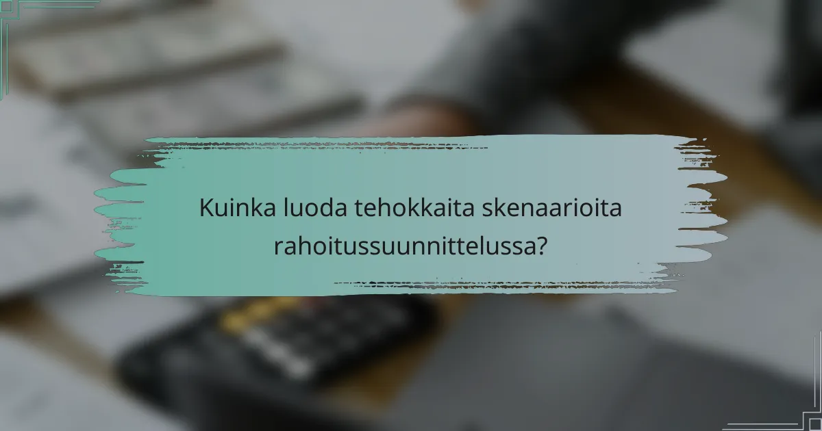Kuinka luoda tehokkaita skenaarioita rahoitussuunnittelussa?